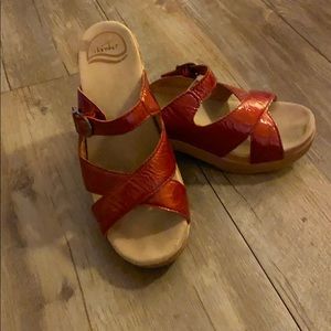 Dansko red leather sandal